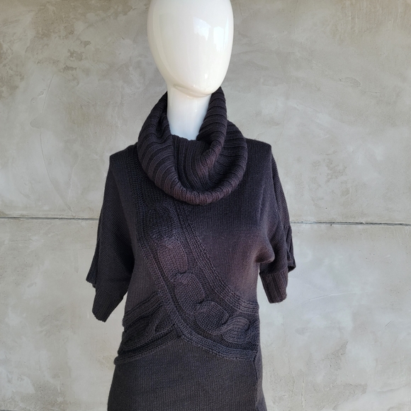 NWOT Bebe Oversize Cowl Neck Short Sleeve Sweater Dress Tunic Sz S - Picture 8 of 12